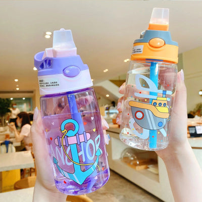 Cute Little Boys Plastic Cup Children Water Cup Sippy Cup Creative Handy Cup Duck Beak Children Cup Students Water Cup - Slobuy