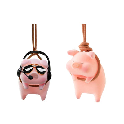 Cute Pig with Glasses Car Pendant Auto Rearview Mirror Pendants Swing Pig Coche Interior Decoraction Accessories Creative Gift - Slobuy