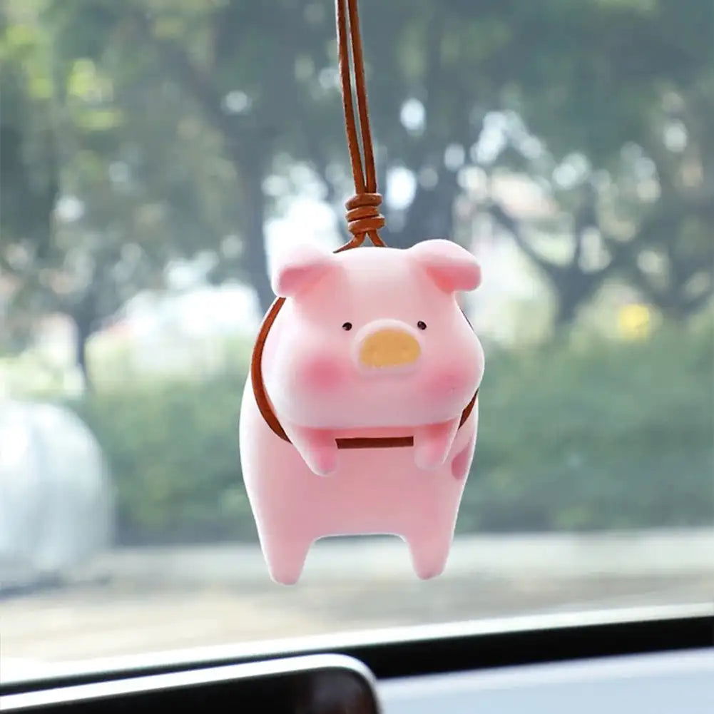 Cute Pig with Glasses Car Pendant Auto Rearview Mirror Pendants Swing Pig Coche Interior Decoraction Accessories Creative Gift - Slobuy
