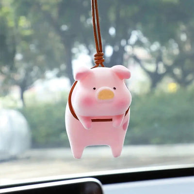 Cute Pig with Glasses Car Pendant Auto Rearview Mirror Pendants Swing Pig Coche Interior Decoraction Accessories Creative Gift - Slobuy