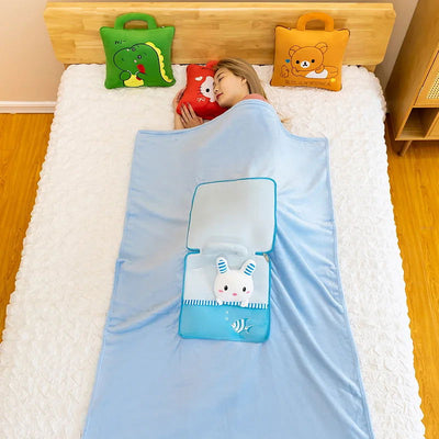Cute Pillow Quilt Dual-use Pillow Folding Air Conditioning Blanket Car Interior Cushion Pillow 3-in-1 Office Nap Cushion Blanket - Slobuy