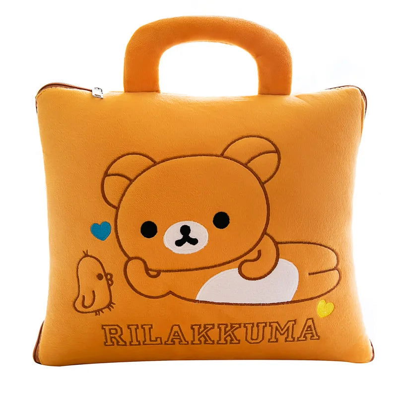 Cute Pillow Quilt Dual-use Pillow Folding Air Conditioning Blanket Car Interior Cushion Pillow 3-in-1 Office Nap Cushion Blanket - Slobuy