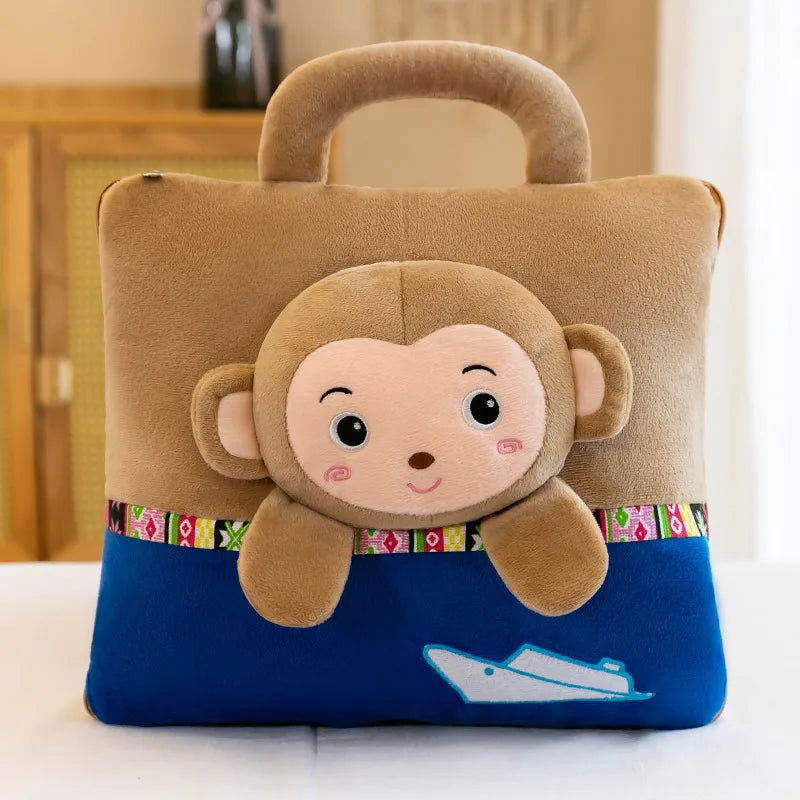 Cute Pillow Quilt Dual-use Pillow Folding Air Conditioning Blanket Car Interior Cushion Pillow 3-in-1 Office Nap Cushion Blanket - Slobuy