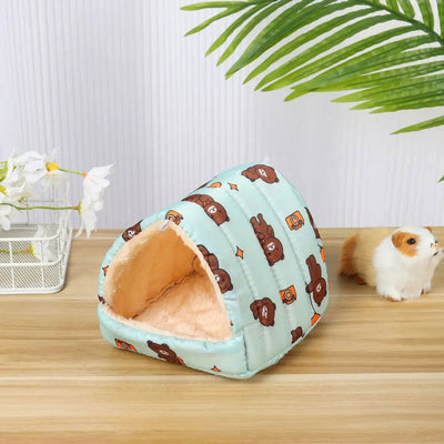 Cute Small Animal Sleeping Bed Hamster House Mini Pet Rabbit Squirrel Winter Warm Nest Comfortable Guinea Pig Nest - Slobuy