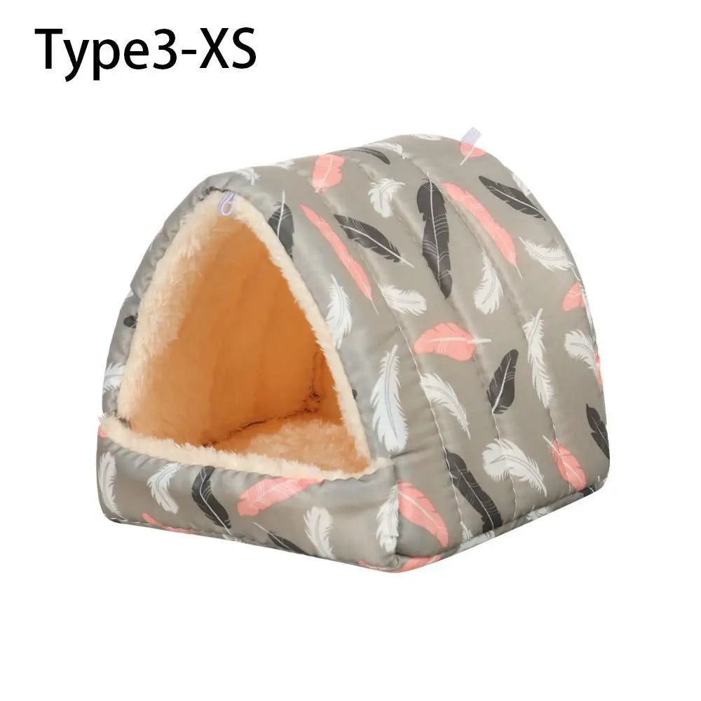 Cute Small Animal Sleeping Bed Hamster House Mini Pet Rabbit Squirrel Winter Warm Nest Comfortable Guinea Pig Nest - Slobuy
