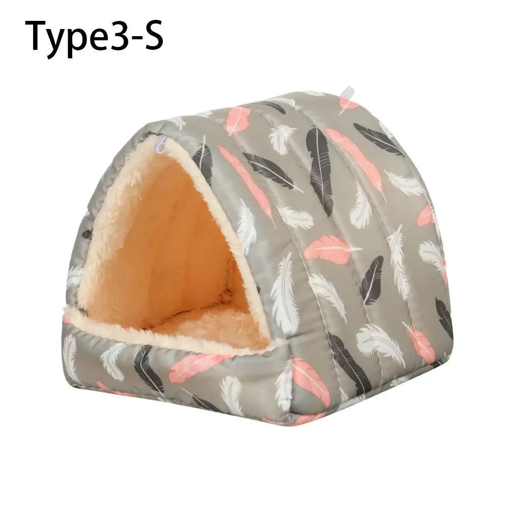 Cute Small Animal Sleeping Bed Hamster House Mini Pet Rabbit Squirrel Winter Warm Nest Comfortable Guinea Pig Nest - Slobuy
