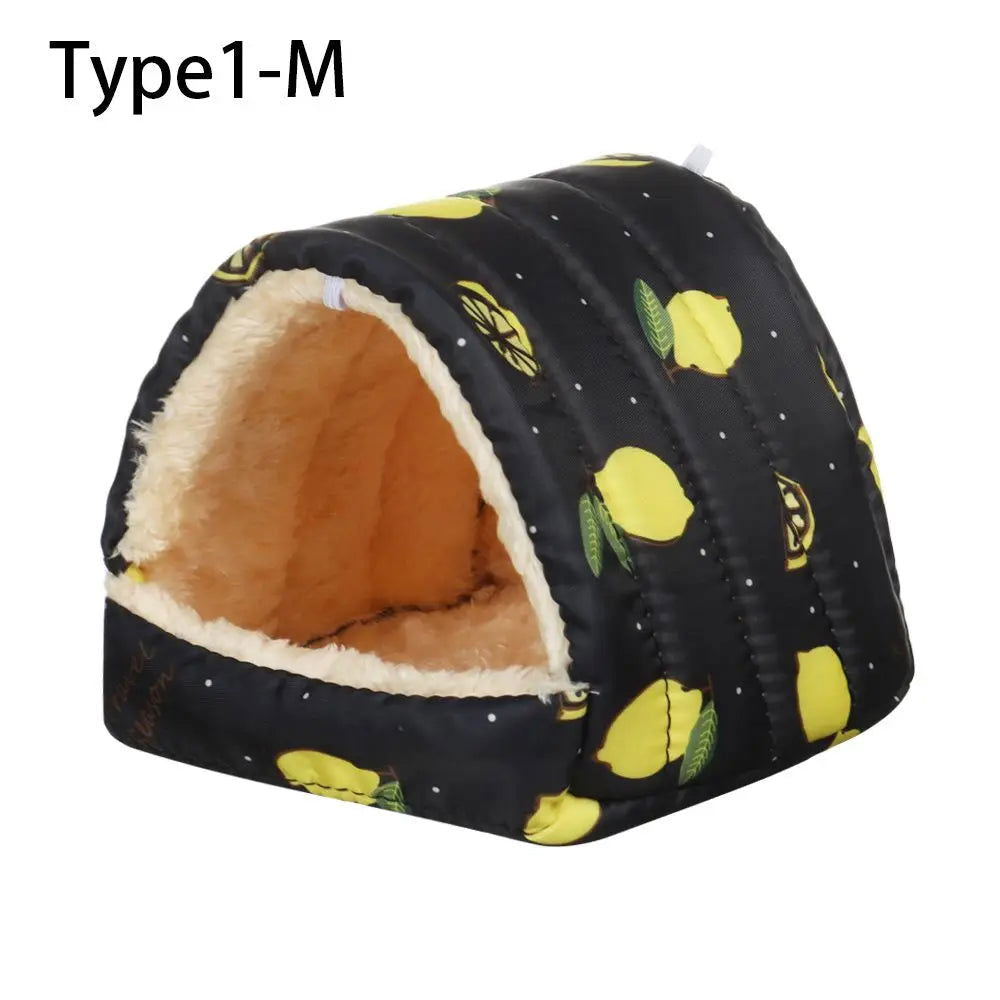 Cute Small Animal Sleeping Bed Hamster House Mini Pet Rabbit Squirrel Winter Warm Nest Comfortable Guinea Pig Nest - Slobuy