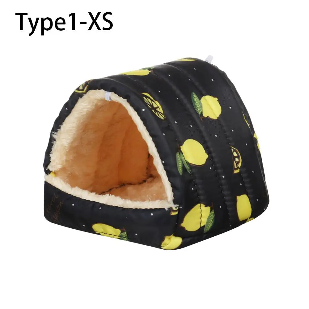Cute Small Animal Sleeping Bed Hamster House Mini Pet Rabbit Squirrel Winter Warm Nest Comfortable Guinea Pig Nest - Slobuy