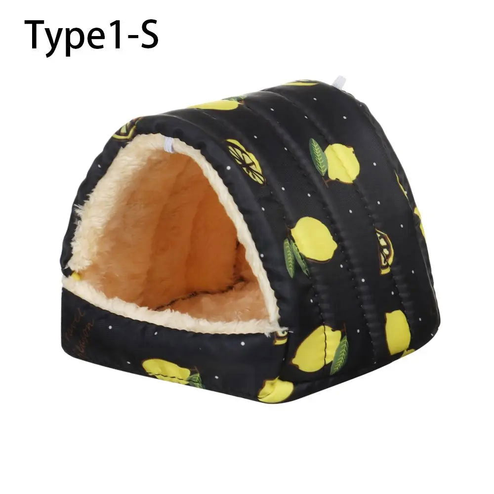 Cute Small Animal Sleeping Bed Hamster House Mini Pet Rabbit Squirrel Winter Warm Nest Comfortable Guinea Pig Nest - Slobuy
