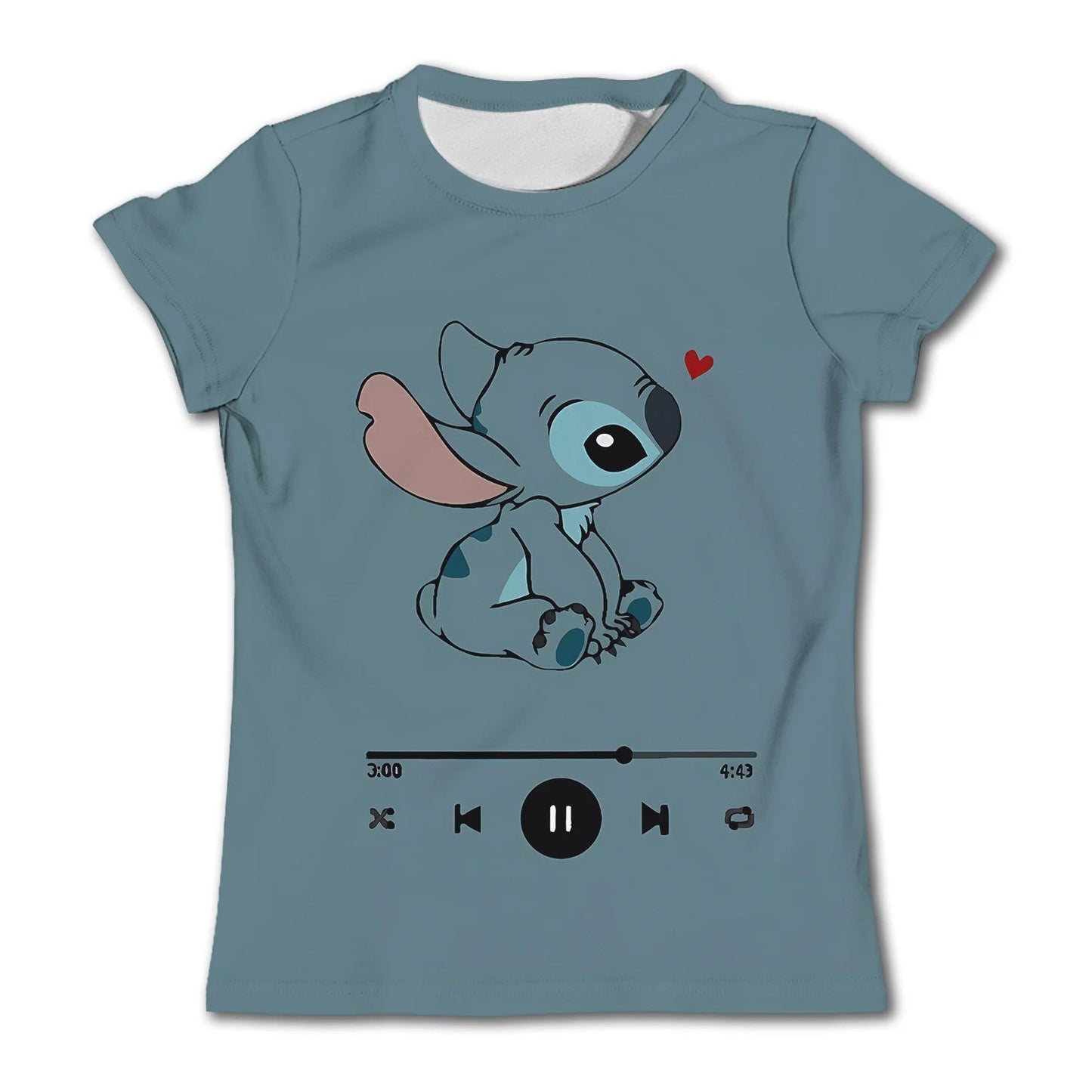 Cute Stitch printed girls T-shirt cartoon Disney children's short sleeved summer kids casual T shirts boy sports shirt quick dry - Slobuy