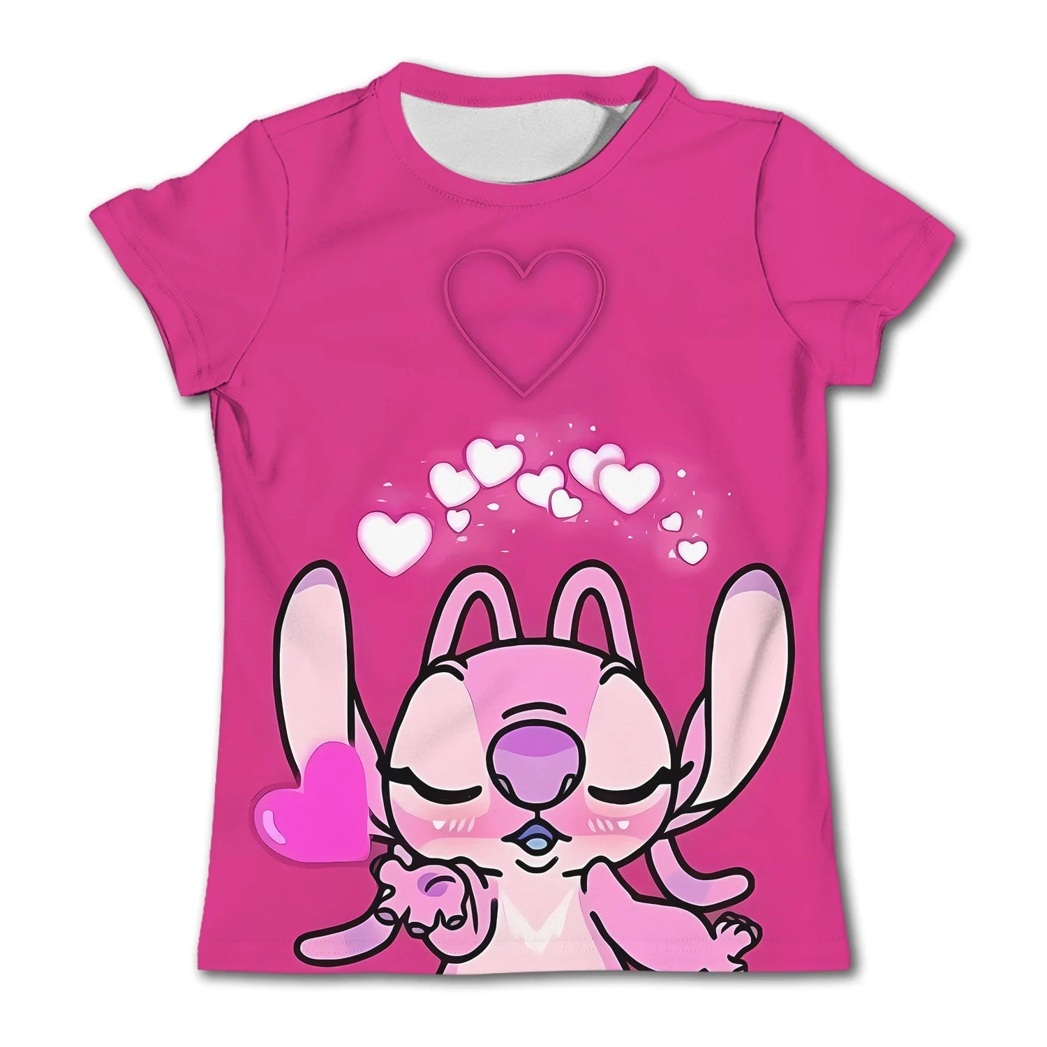 Cute Stitch printed girls T-shirt cartoon Disney children's short sleeved summer kids casual T shirts boy sports shirt quick dry - Slobuy