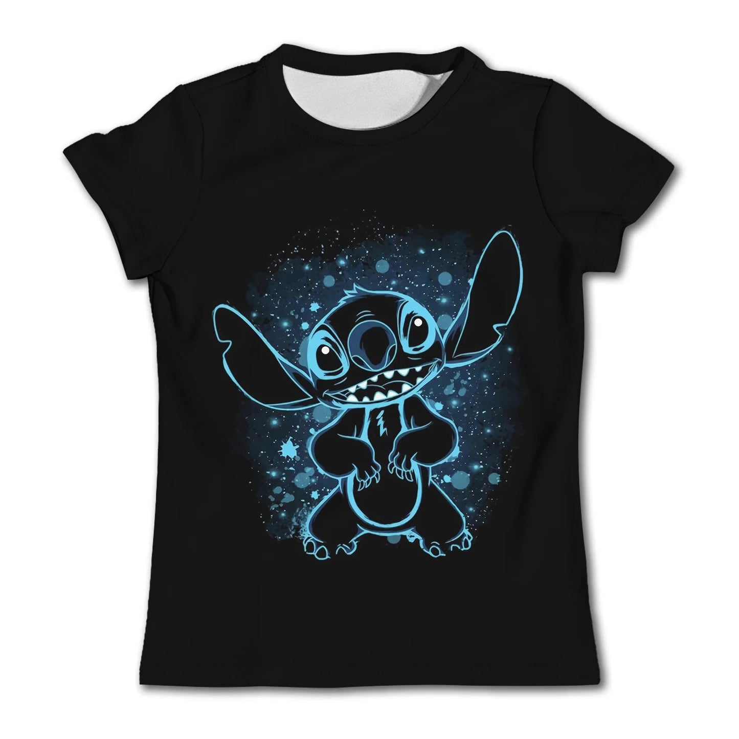 Cute Stitch printed girls T-shirt cartoon Disney children's short sleeved summer kids casual T shirts boy sports shirt quick dry - Slobuy
