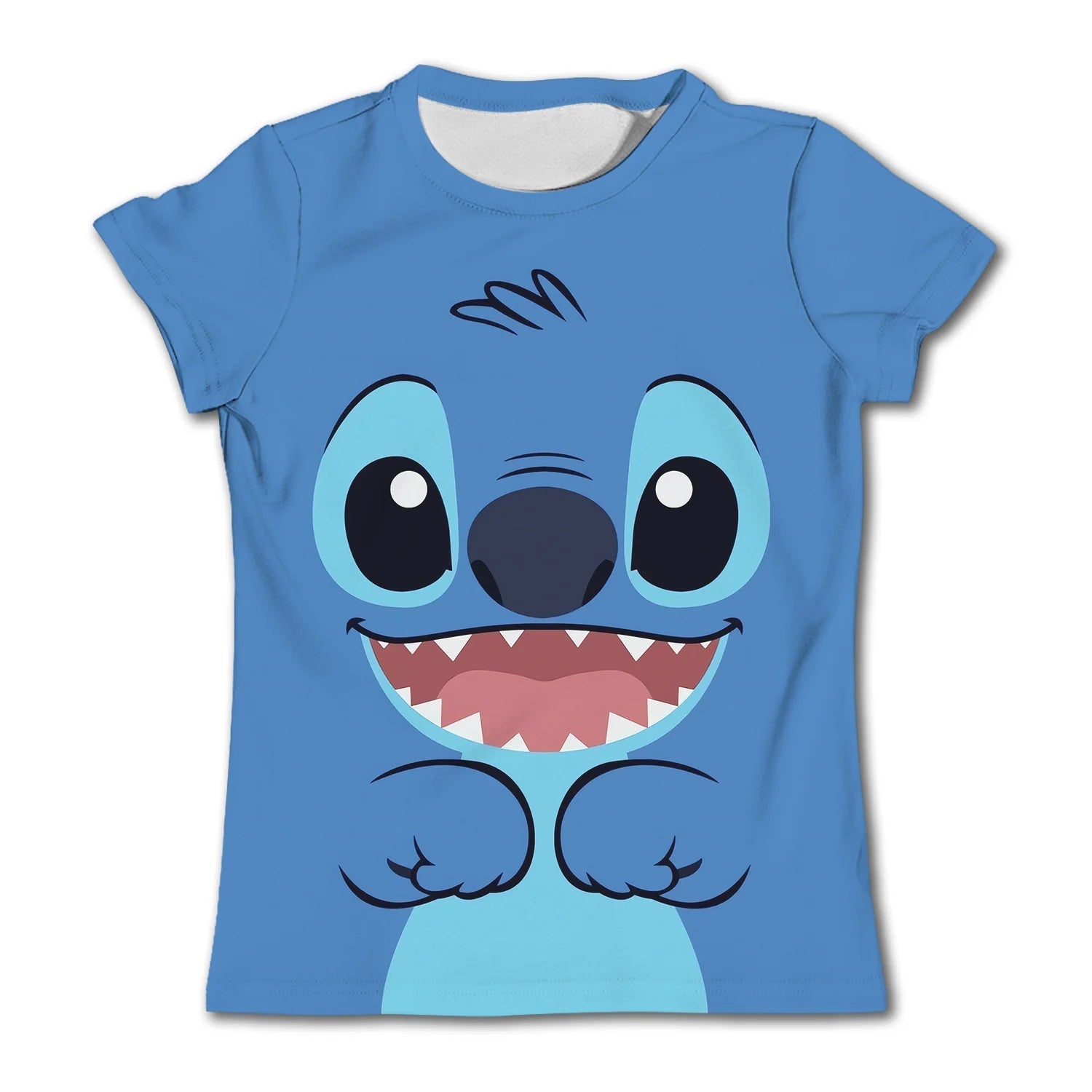 Cute Stitch printed girls T-shirt cartoon Disney children's short sleeved summer kids casual T shirts boy sports shirt quick dry - Slobuy
