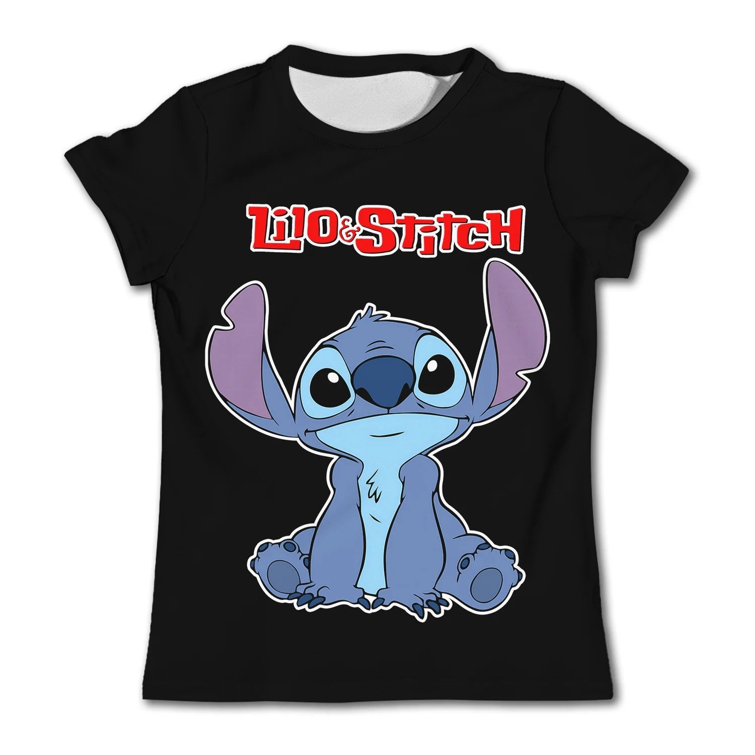 Cute Stitch printed girls T-shirt cartoon Disney children's short sleeved summer kids casual T shirts boy sports shirt quick dry - Slobuy