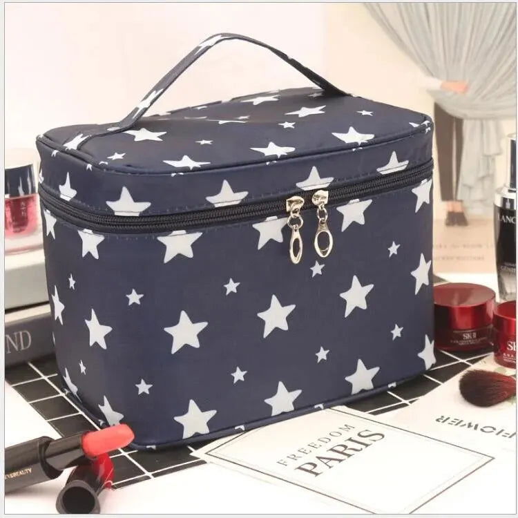 Cute Travel Portable Waterproof Large Capacity Makeup Storage Bag Geometric Pattern Polyester Material Unisex Urban Simple Style - Slobuy