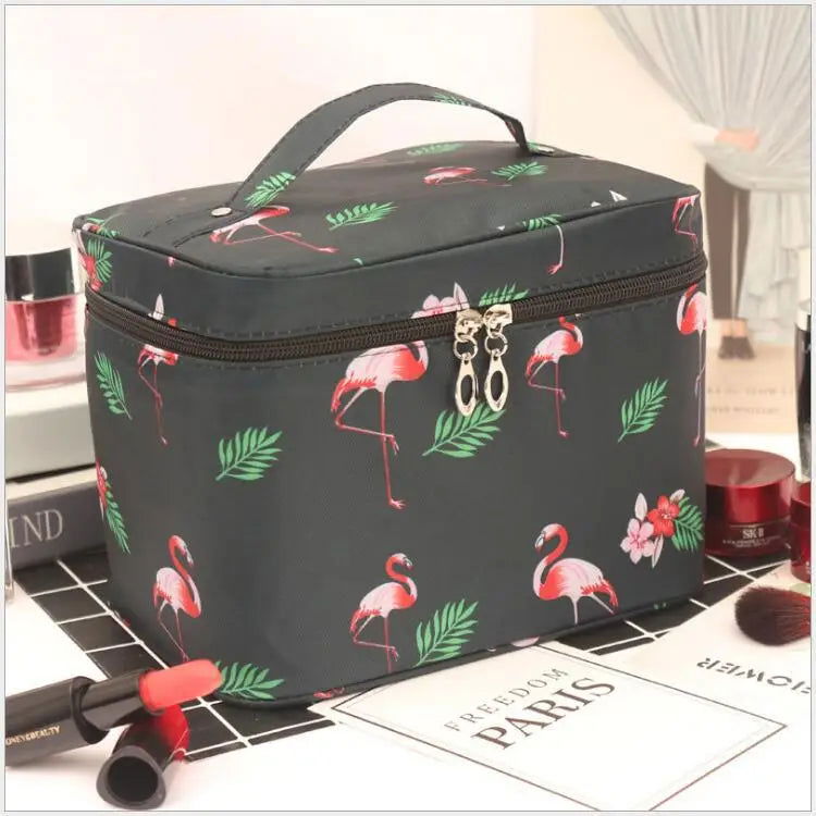 Cute Travel Portable Waterproof Large Capacity Makeup Storage Bag Geometric Pattern Polyester Material Unisex Urban Simple Style - Slobuy