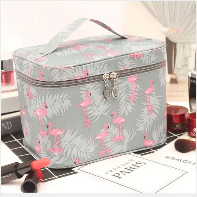 Cute Travel Portable Waterproof Large Capacity Makeup Storage Bag Geometric Pattern Polyester Material Unisex Urban Simple Style - Slobuy