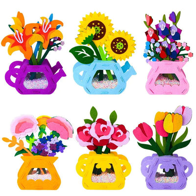DIY Flower Toys Montessori Arts Crafts Non-weaving Handicrafts Flowerpot Toys for Kid Gift Early Preschool Educational Gift - Slobuy