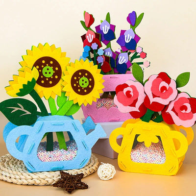 DIY Flower Toys Montessori Arts Crafts Non-weaving Handicrafts Flowerpot Toys for Kid Gift Early Preschool Educational Gift - Slobuy