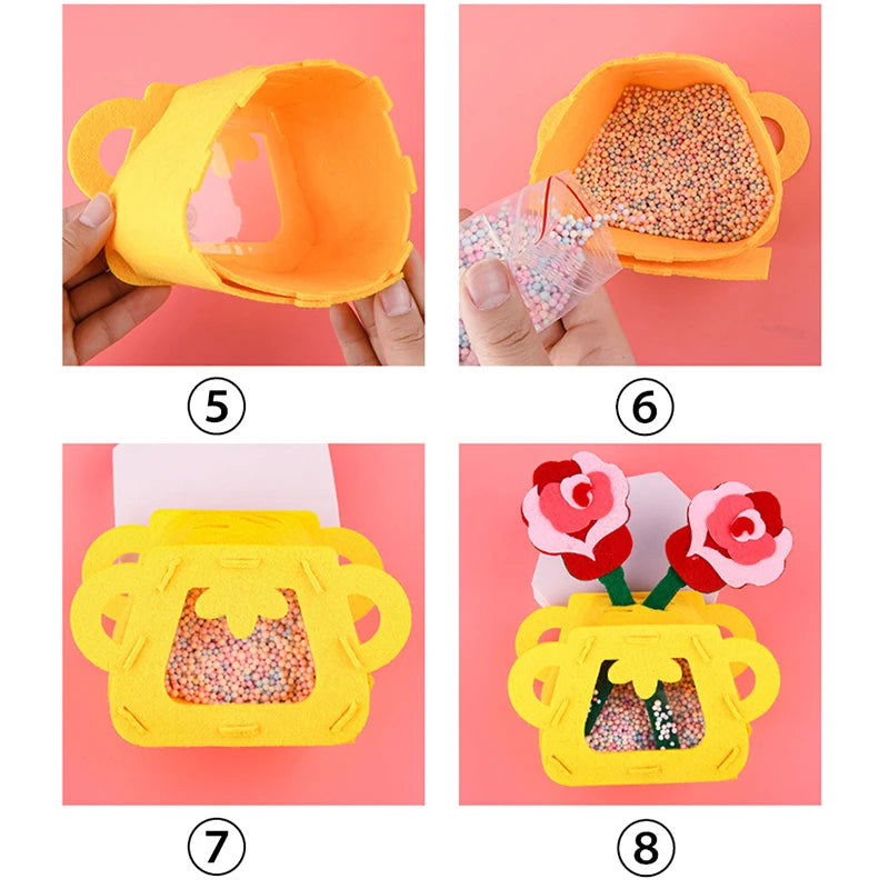 DIY Flower Toys Montessori Arts Crafts Non-weaving Handicrafts Flowerpot Toys for Kid Gift Early Preschool Educational Gift - Slobuy
