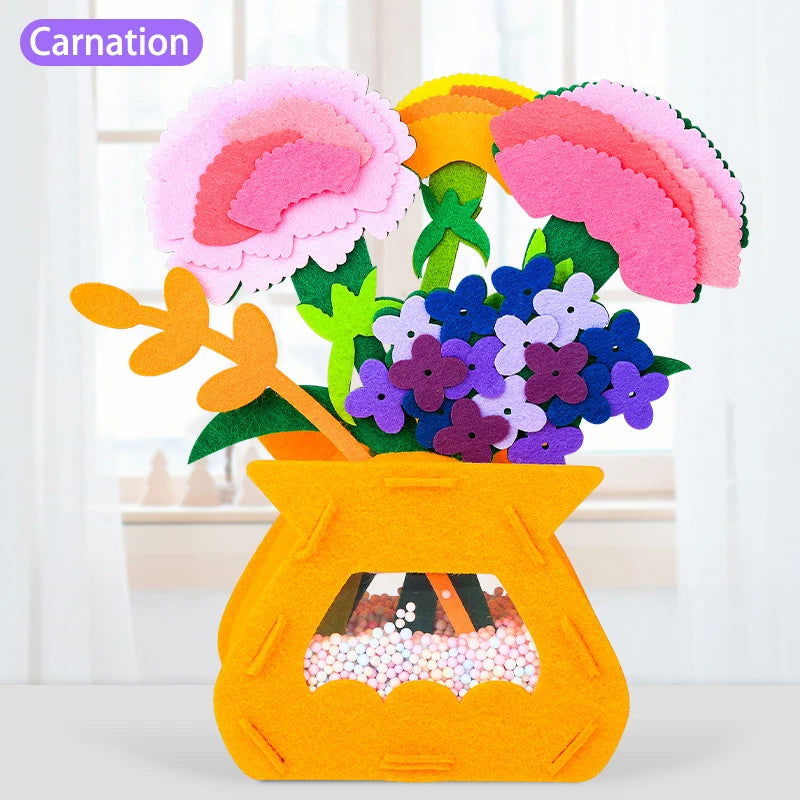 DIY Flower Toys Montessori Arts Crafts Non-weaving Handicrafts Flowerpot Toys for Kid Gift Early Preschool Educational Gift - Slobuy
