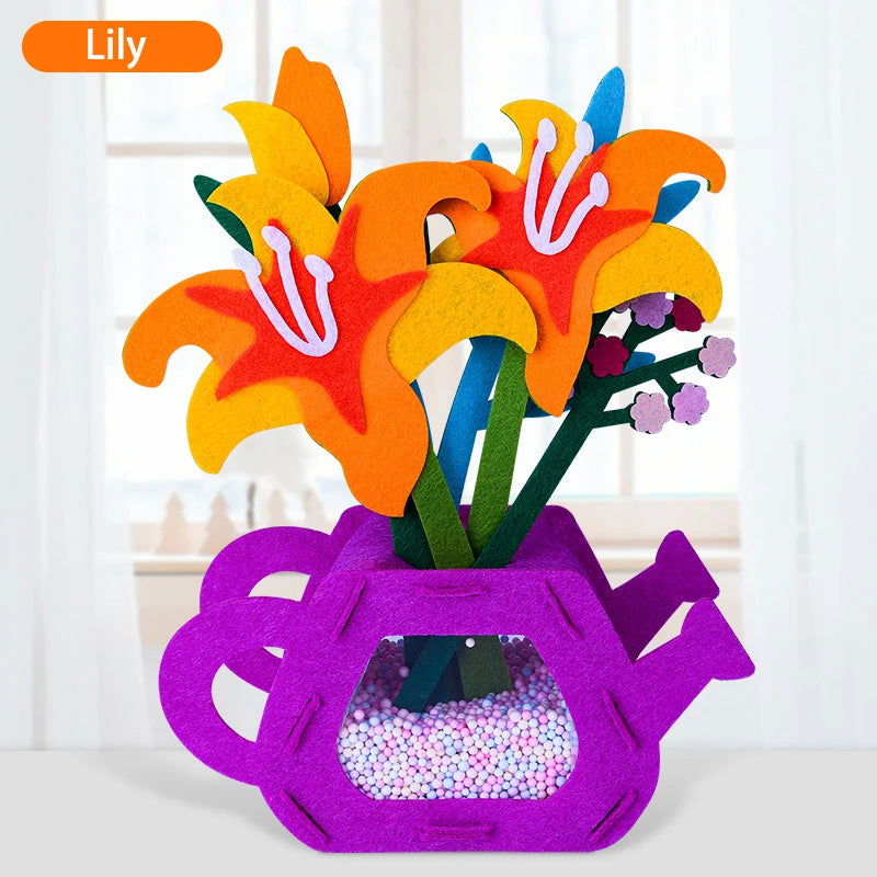 DIY Flower Toys Montessori Arts Crafts Non-weaving Handicrafts Flowerpot Toys for Kid Gift Early Preschool Educational Gift - Slobuy