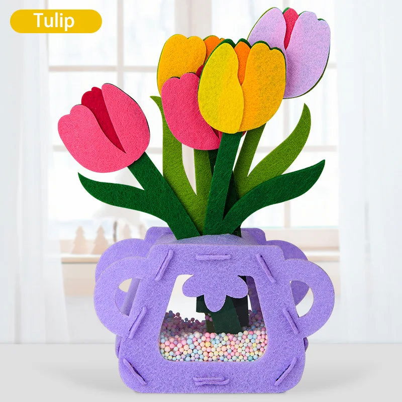 DIY Flower Toys Montessori Arts Crafts Non-weaving Handicrafts Flowerpot Toys for Kid Gift Early Preschool Educational Gift - Slobuy