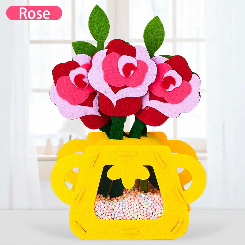 DIY Flower Toys Montessori Arts Crafts Non-weaving Handicrafts Flowerpot Toys for Kid Gift Early Preschool Educational Gift - Slobuy