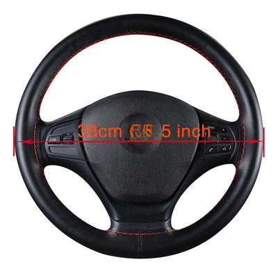 DIY Soft Fiber Leather Steering Wheel Covers Universal braid Car steering-wheel With Needles And Thread Interior accessories - Slobuy