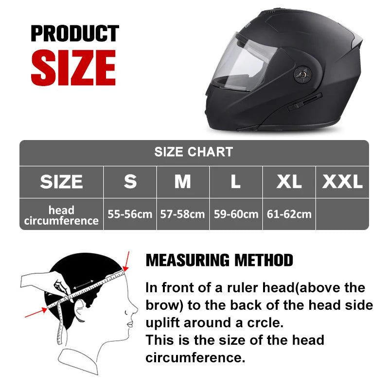 DOT Certification Uchoose Motorcycle Helmet Double Lens Cross Section Helmet Safety Modular Flip Helm Unisex Helmet With Visor - Slobuy