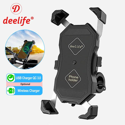 Deelife Motorbike Motorcycle Phone Holder Wireless Charging for Moto X-Grip Telephone Support Cell Mobile Stand Smartphone Mount - Slobuy