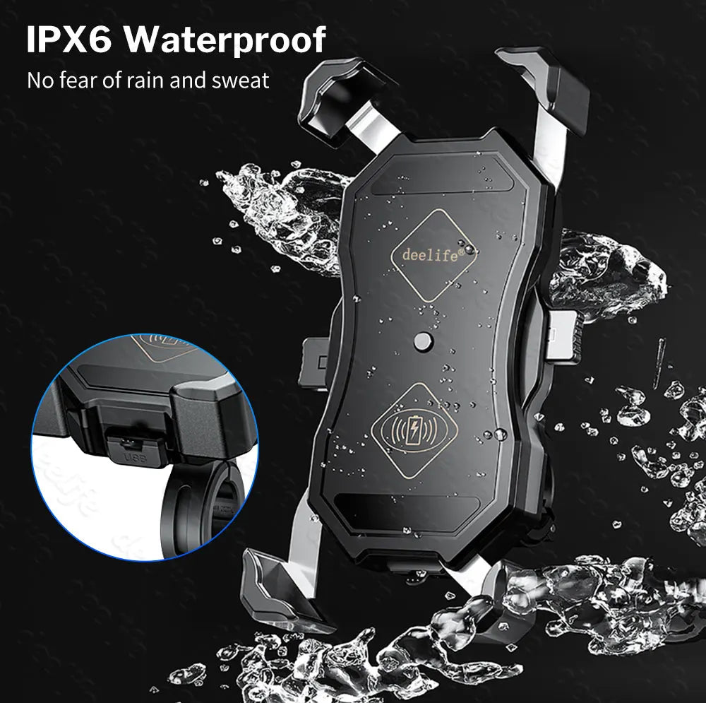 Deelife Motorbike Motorcycle Phone Holder Wireless Charging for Moto X-Grip Telephone Support Cell Mobile Stand Smartphone Mount - Slobuy