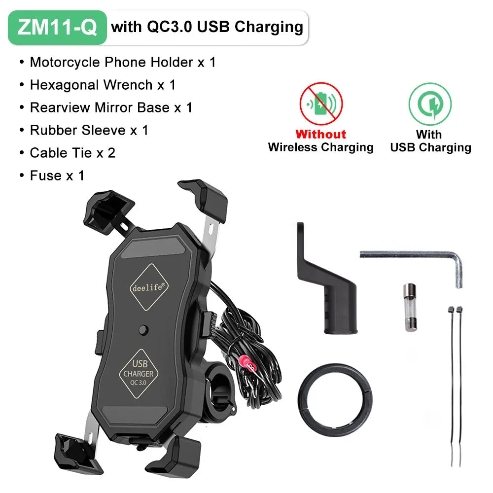 Deelife Motorbike Motorcycle Phone Holder Wireless Charging for Moto X-Grip Telephone Support Cell Mobile Stand Smartphone Mount - Slobuy