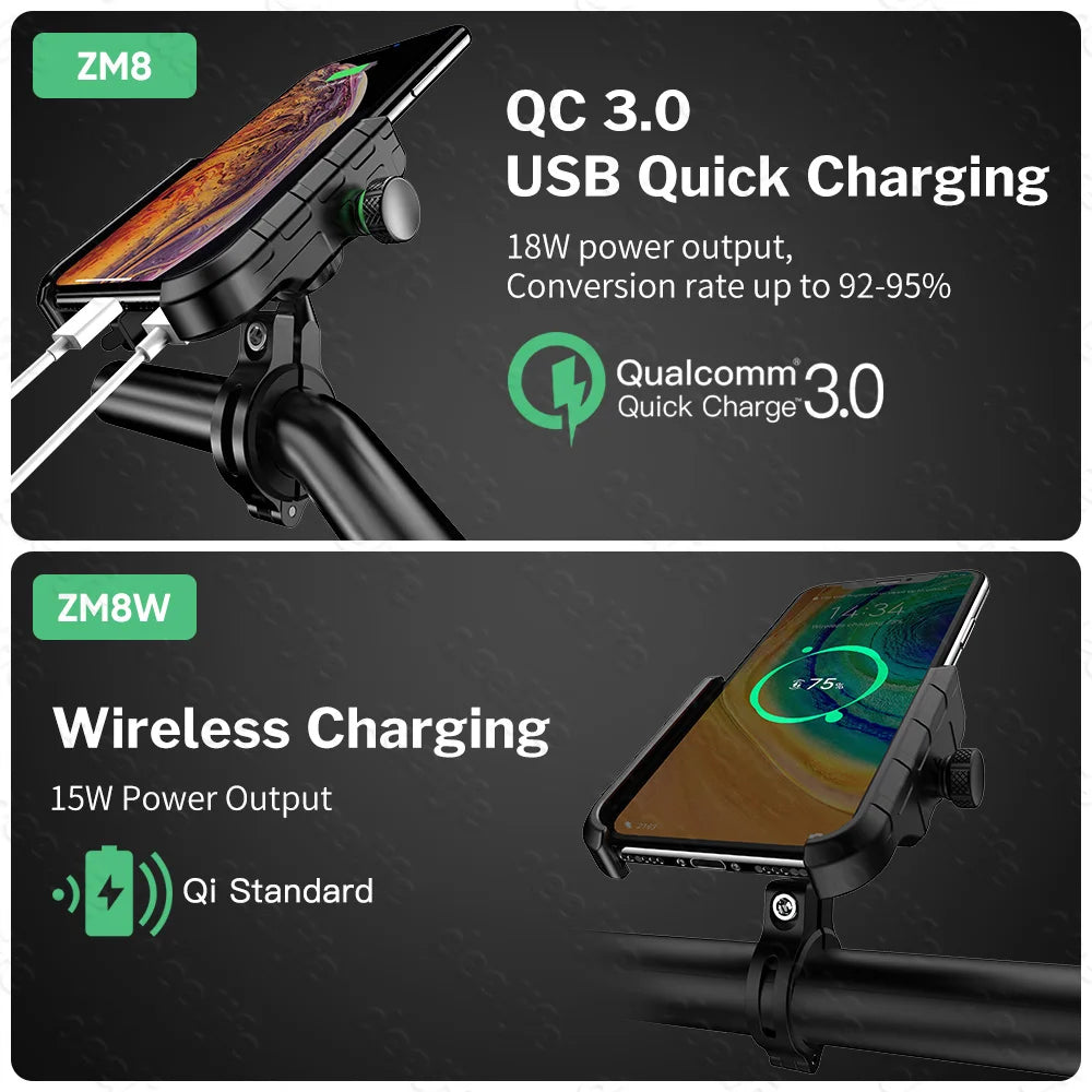 Deelife Motorcycle Phone Holder for Moto Motorbike Mirror Mobile Stand Support USB Charger Wireless Charging Cellphone Mount - Slobuy