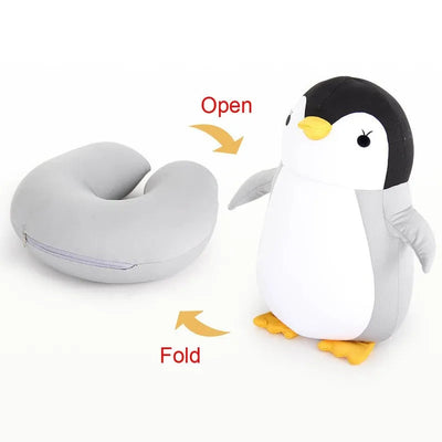 Deformable U-shape Travel Pillows  Airplane Penguins Cushion Plush Toy Neck Pillow - Slobuy