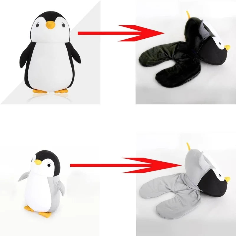 Deformable U-shape Travel Pillows  Airplane Penguins Cushion Plush Toy Neck Pillow - Slobuy