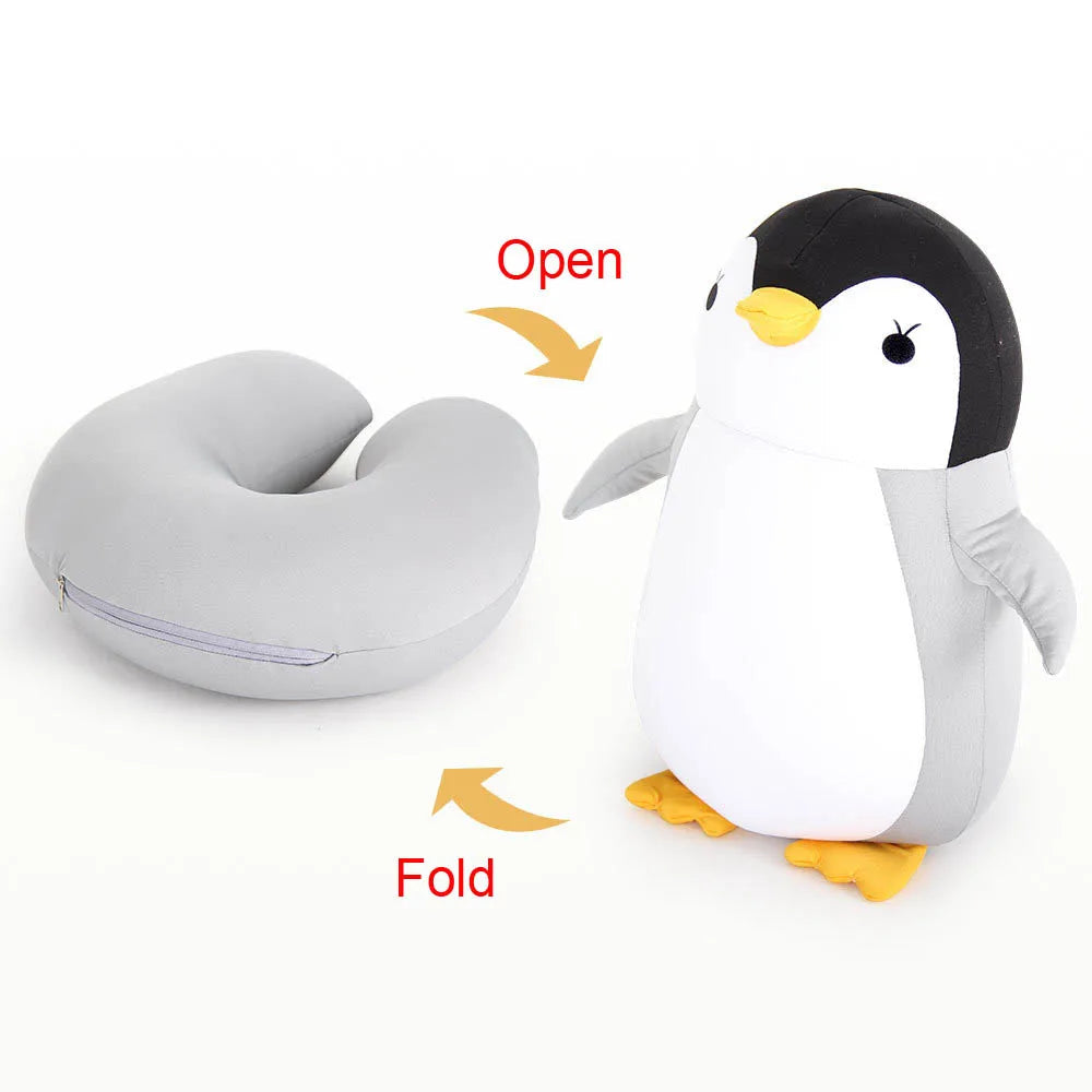 Deformable U-shape Travel Pillows  Airplane Penguins Cushion Plush Toy Neck Pillow - Slobuy
