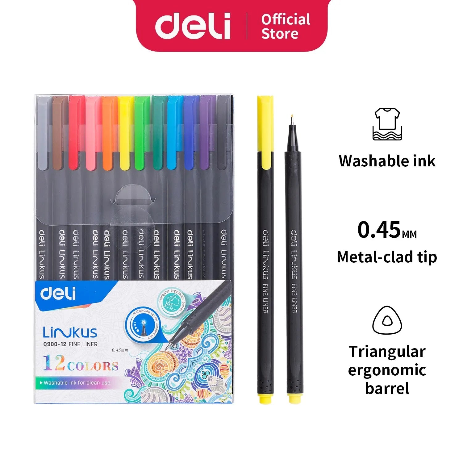 Deli 12 Color Fine Liner Set Art Marker Pens Sketch Marker Double Head Manga Comics For Sketch Drawing Painting School Art Set - Slobuy