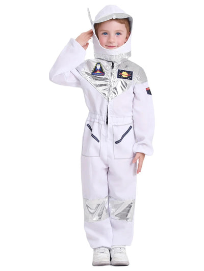 Deluxe Boys Girls White Space Astronaut Costume Suitable For Book Week Halloween Carnival Out Space Themed Party Kids Costumes - Slobuy