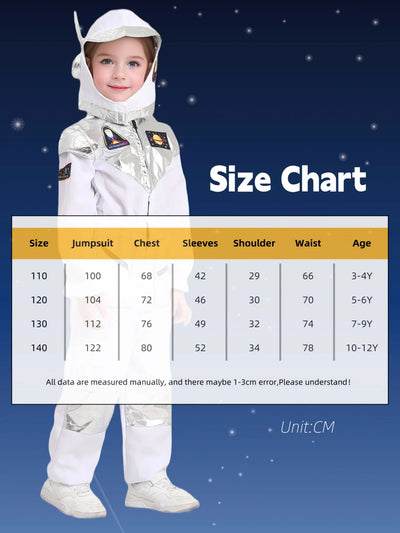 Deluxe Boys Girls White Space Astronaut Costume Suitable For Book Week Halloween Carnival Out Space Themed Party Kids Costumes - Slobuy