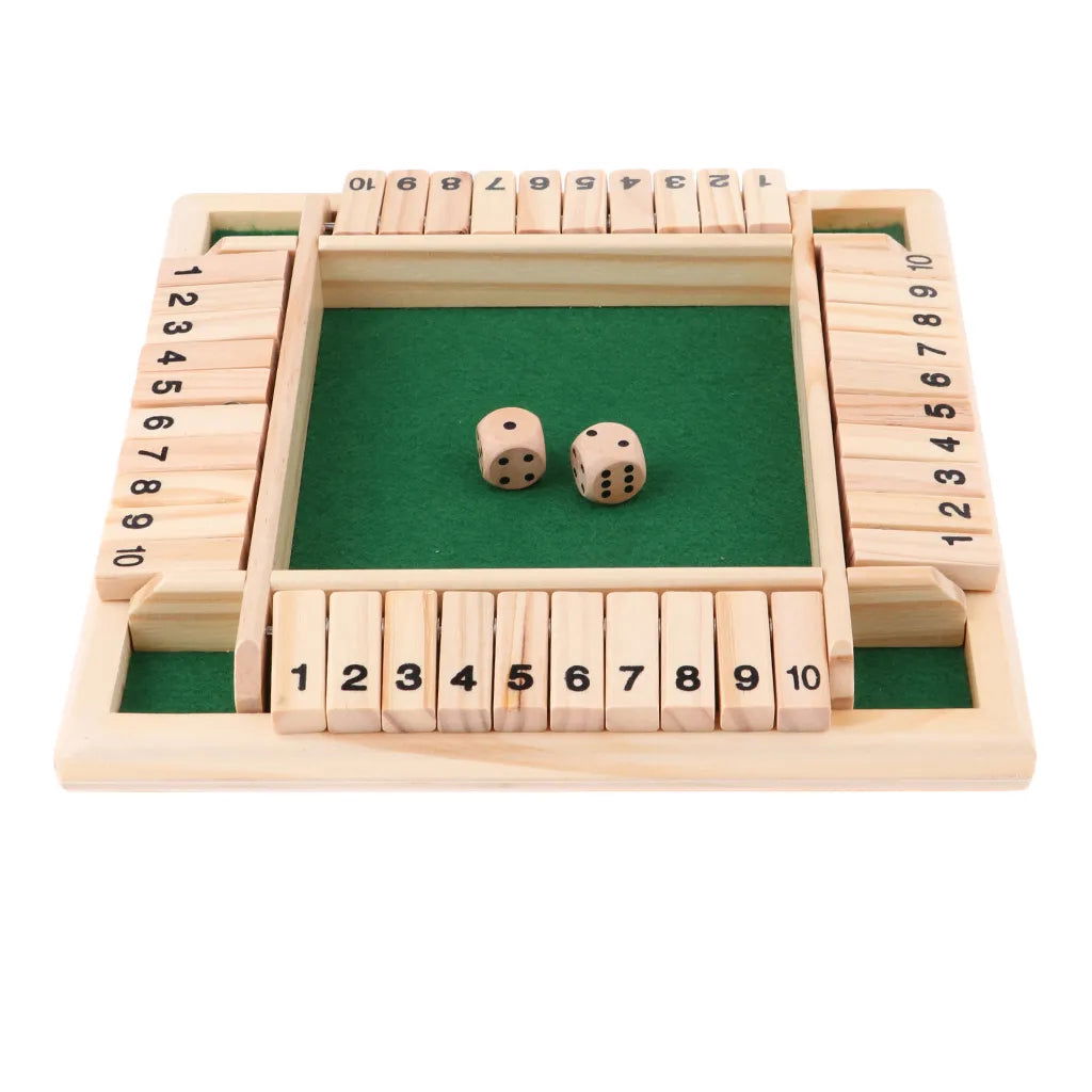 Deluxe Dice Board Box Game Set 10 Numbers Four Sided Shut Party Club Drinking Games  Interesting Family Game - Slobuy