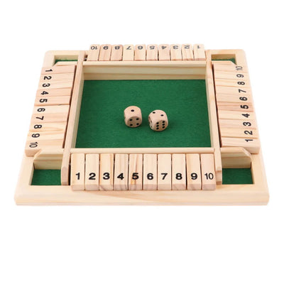 Deluxe Dice Board Box Game Set 10 Numbers Four Sided Shut Party Club Drinking Games  Interesting Family Game - Slobuy
