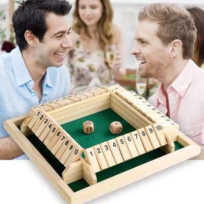 Deluxe Dice Board Box Game Set 10 Numbers Four Sided Shut Party Club Drinking Games  Interesting Family Game - Slobuy
