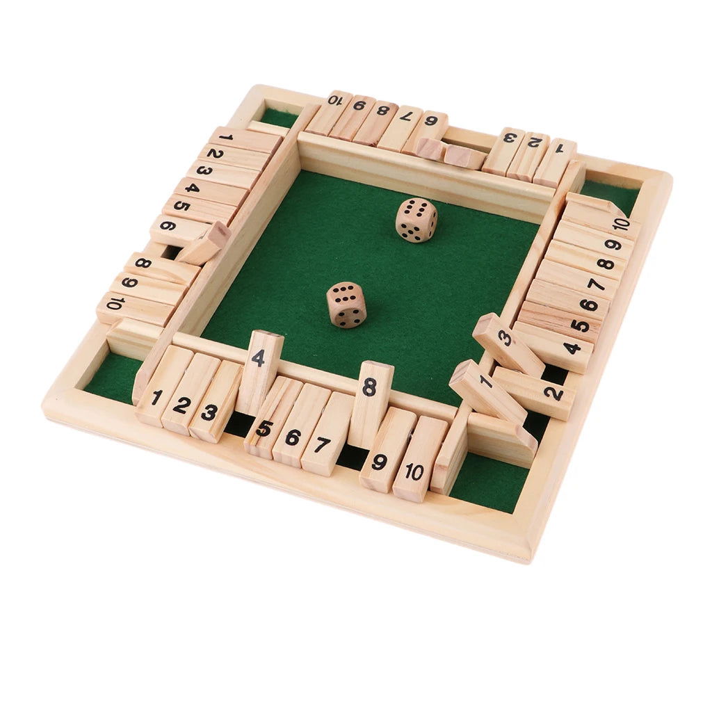 Deluxe Dice Board Box Game Set 10 Numbers Four Sided Shut Party Club Drinking Games  Interesting Family Game - Slobuy
