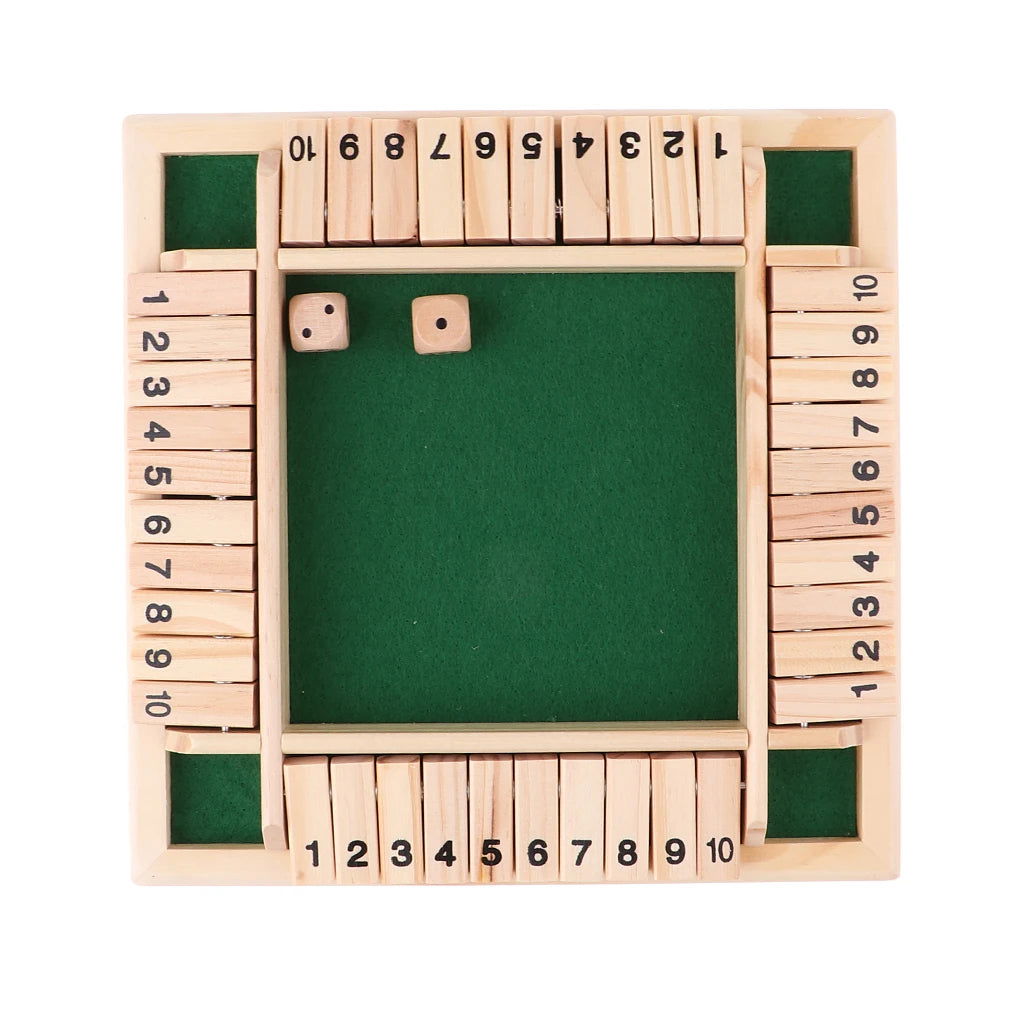 Deluxe Dice Board Box Game Set 10 Numbers Four Sided Shut Party Club Drinking Games  Interesting Family Game - Slobuy