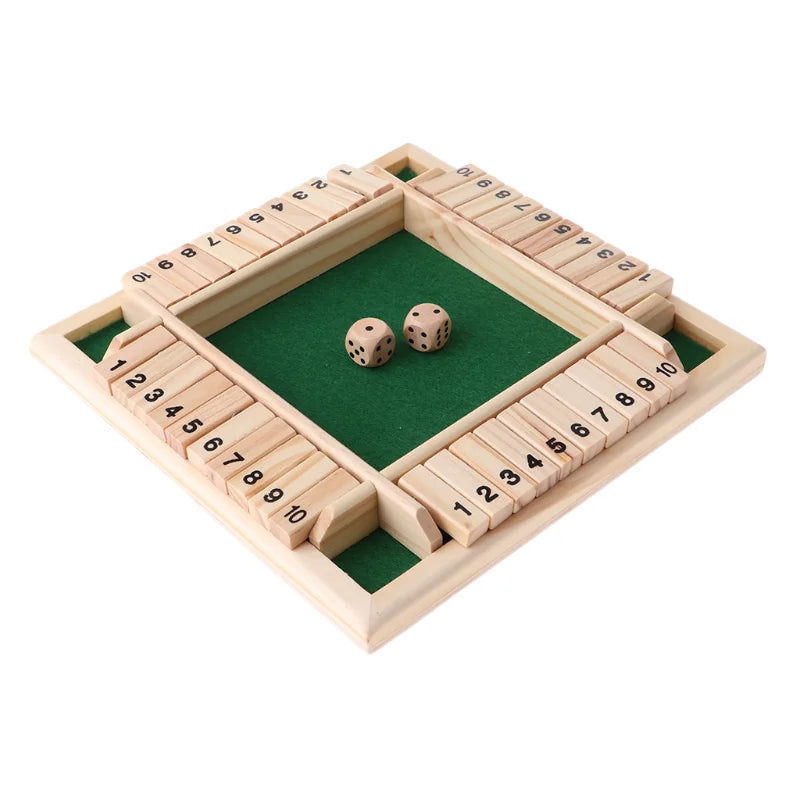 Deluxe Dice Board Box Game Set 10 Numbers Four Sided Shut Party Club Drinking Games  Interesting Family Game - Slobuy