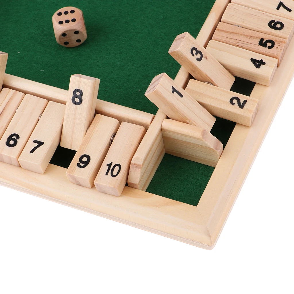 Deluxe Dice Board Box Game Set 10 Numbers Four Sided Shut Party Club Drinking Games  Interesting Family Game - Slobuy