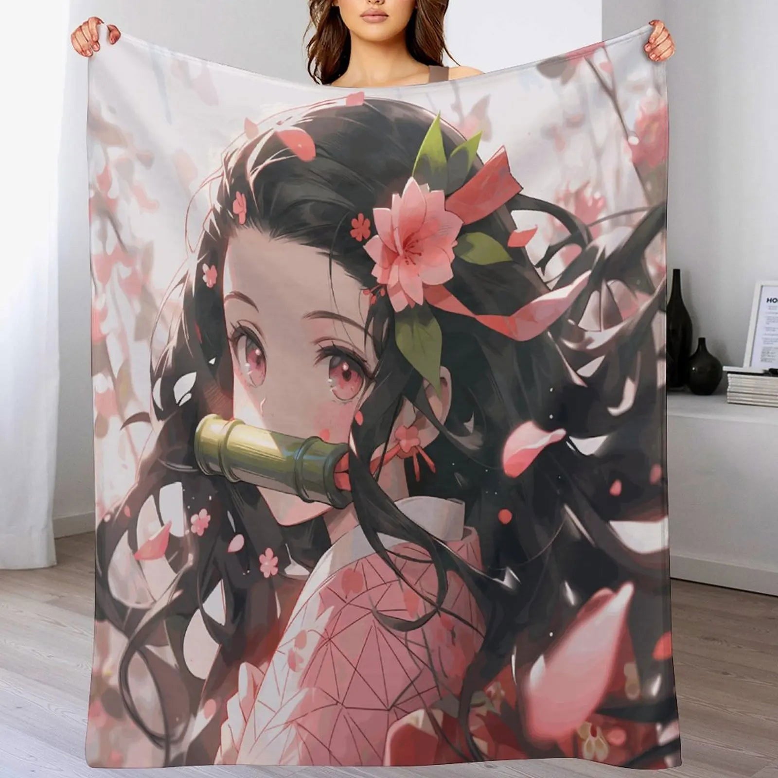 Demon Antistatic Soft Blankets & Throws Blanket Slayer Fluffy Decorative Anime Custom Fleece - Slobuy