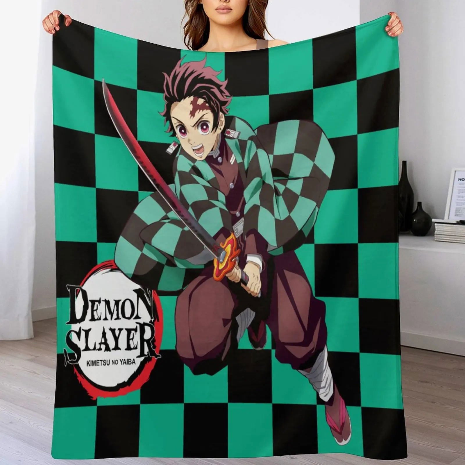 Demon Antistatic Soft Blankets & Throws Blanket Slayer Fluffy Decorative Anime Custom Fleece - Slobuy