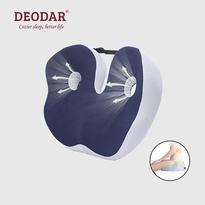 Deodar Comfort Memory Foam Office Chair Seat Cushion Pain Relief for Coccyx Hemorrhoid Tailbone Prostate Sciatica Pelvic Sores - Slobuy
